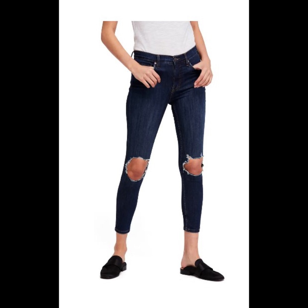 Free People High Waisted Ankle Skinny